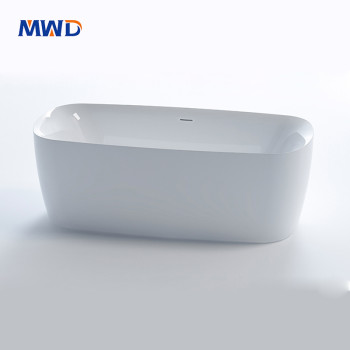 MWD Modern White Soaking Tub Freestanding Acrylic Bathtub - 1700x800x600mm