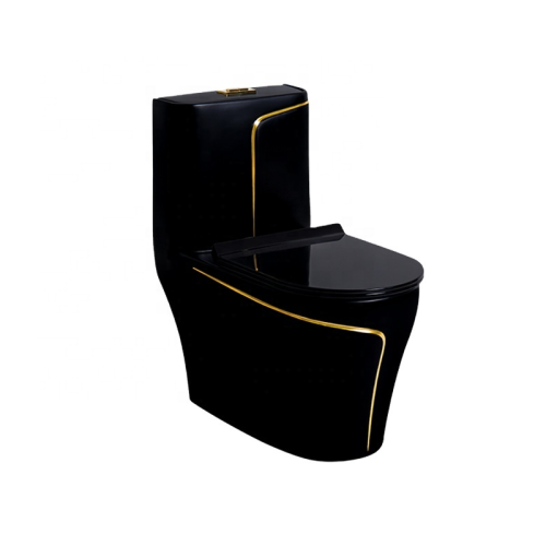 Современная керамическая раковина для ванной комнаты черного золота, цельный унитаз цвета p-trap/s-trap