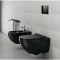 rimless wall mounted hanging color wc bathroom black complete wall hang toilet set