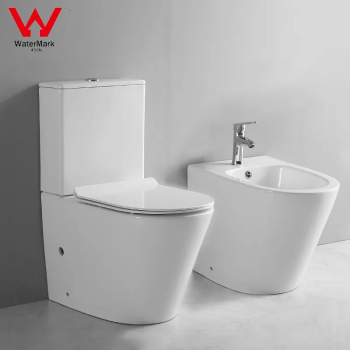 Australian standard two piece ceramic back to wall floor mounted bidet complete toilet set