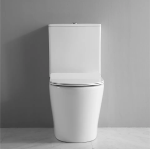 Australisches Standard-Toilettenset mit zweiteiligem, rückseitig an der Wand montiertem Keramik-Bidet, komplette Toilettengarnitur