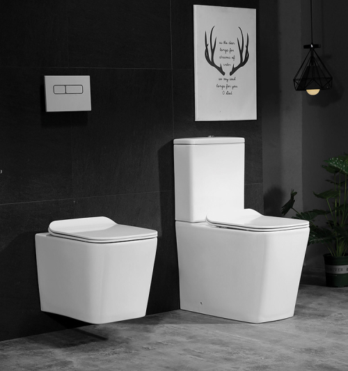 CE Watermark Sanitary Ware Commode Dual Flushing R&T Fitting P-trap Two Piece Toilet