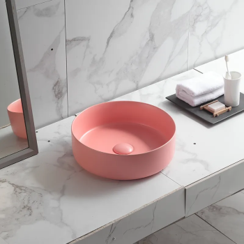 Colourful sanitary ware matt table top lavabo sink bathroom ceramic countertop art sinks