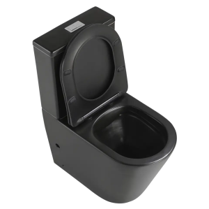 Sanitärkeramik Wasserzeichen Schwarz Weiß Wasserschrank Badezimmer Bodenmontierte zweiteilige Toilette