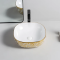 Gold Ceramic Hand Wash Basin Luxury Golden Sink Bathroom Above Counter Art Basin Sink