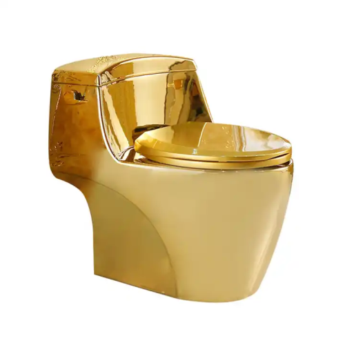 Гальванический сифон s/p сифон золотистого цвета, унитаз, цельный золотой унитаз