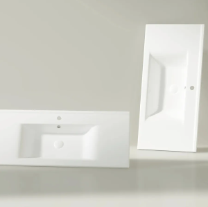Badezimmerschrank im europäischen Stil, Einzelwaschbecken, Waschtisch, Einzelbecken, weiß