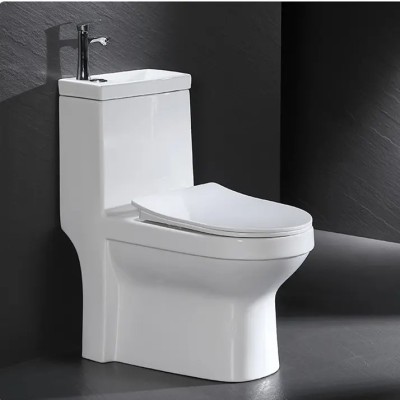 Европейский туалет 2 в 1 с P-сифоном и раковиной, который представляет собой унитаз «два в одном»
