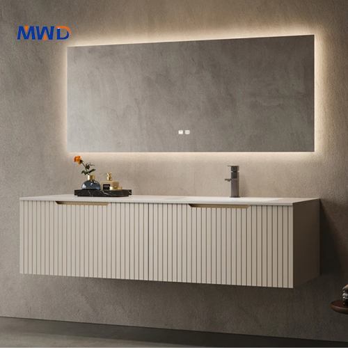 MWD Factory OEM/ODM Double Bathroom Vanity & Cabinet - Australian Solid Wood with LED Lighting | Wholesale Solutions for Brands and Importers