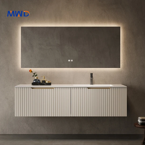 MWD Factory OEM/ODM Double Bathroom Vanity & Cabinet - Australian Solid Wood with LED Lighting | Wholesale Solutions for Brands and Importers