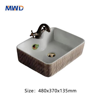 MWD Modern Nordic Ceramic Bathroom Sink – Stylish Tabletop Wash Basin for Hotels & Villas