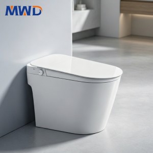Modern Floor Mounted Ceramic Toilet with Siphon Flushing & Heated Seat – Advanced Features for Hotels & Contemporary Bathrooms