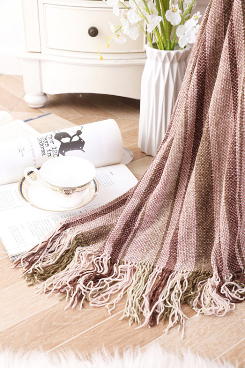 Wholesale Knitted Super Soft Recyclable Throw Blanket With Tassels From Chinese Supplier