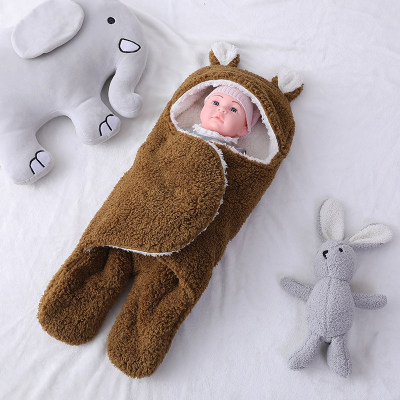 OEM niedlichen neugeborenen recycelbaren gestrickten Babyschlafsack Großhandel Plüsch Wickeldecken
