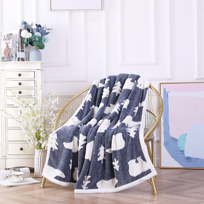 Chunky Knit Throw Blanket Wholesale Sherpa Fleece knitted throw blanket From Chinese Factory