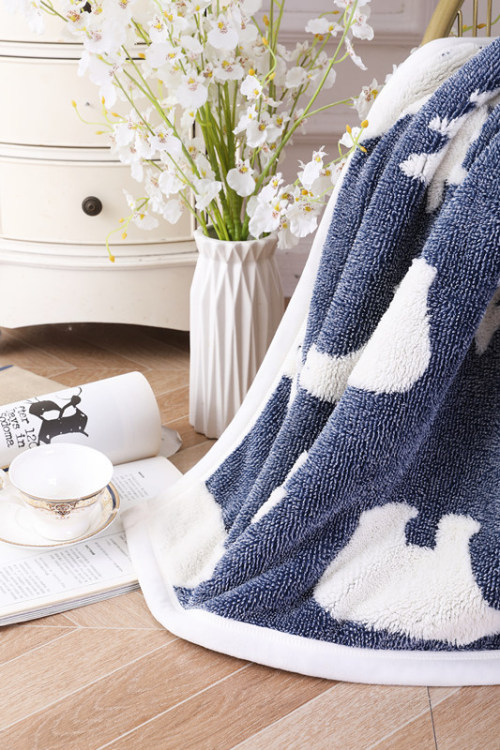 Chunky Knit Throw Blanket Wholesale Sherpa Fleece knitted throw blanket From Chinese Factory