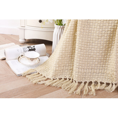 Wholesale Soft Sofa Bed Throw Couch Cover Knitted Blanket With Tassels