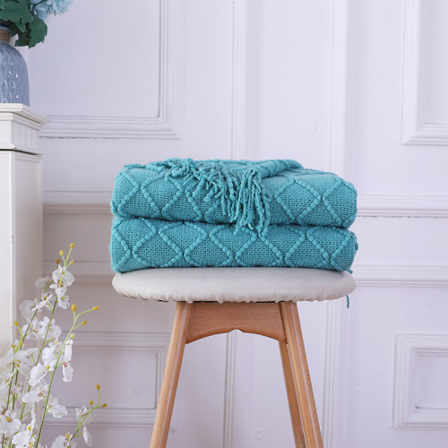 Оптовая торговля текстурированной твердой мягкой софой накидка на диван вязаное декоративное одеяло