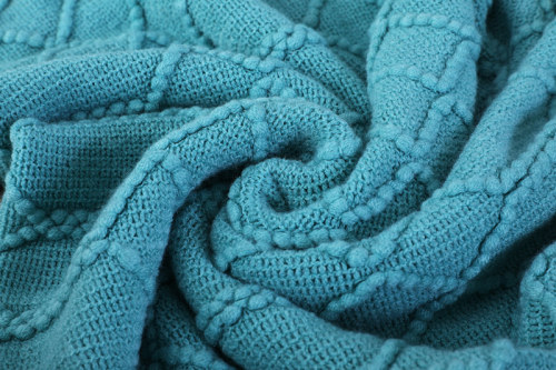 Wholesale Textured Solid Soft Sofa Throw Couch Cover Knitted Decorative Blanket Knitted blanket