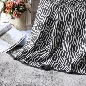 ODM Rivet Géométrique Lanterne Jacquard Couverture En Tricot Réversible En Gros