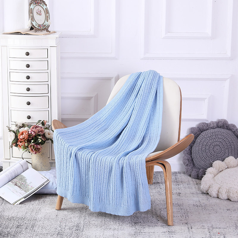 Wholesale 100 Cotton Cable Knit Throw Blanket Super Soft knitted throw