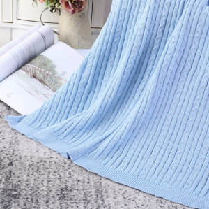 Оптовые 100% хлопковые кабельные трикотажные одеяла Super Soft от китайского поставщика