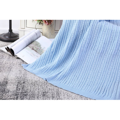 Wholesale 100% Cotton Cable Knit Throw Blanket Super Soft knitted throw blanket From China Supplier