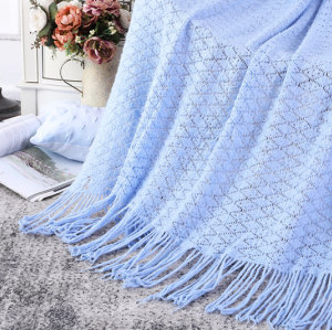 ODM Throw Blanket With Tassels Wholesale Soft Sofa Couch Cover Decoration Knitted Blanket from China
