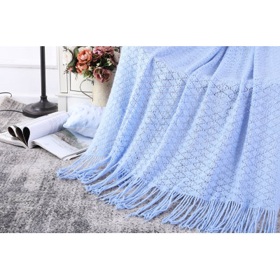 ODM Throw Blanket With Tassels Wholesale Soft Sofa Couch Cover Decoration Knitted Blanket from China