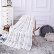 Wholesale Pointelle Jacquard Knitted Throw Blanket Knitting Blanket Throw for sofa bed from China