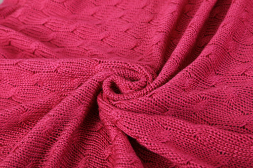 Style léger en gros de chandail de tricot de câble de couverture de jet de tricot d'OEM