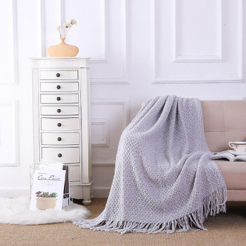 Wholesale Fluffy Knitted Blanket with Tassels Soft Cozy Lightweight-All Seasons