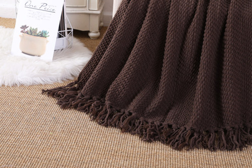 OEM gestrickte Decke mit Quasten Großhandel Soft Home Throw Decke