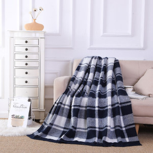 Wholesale Cashmere Reversible Knit Throw Blanket From  Chinese Factory