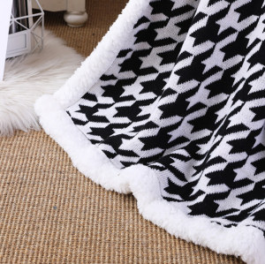 ODM Chunky Knit Throw Blanket Großhandel Gemütlich Warm Soft Black And White