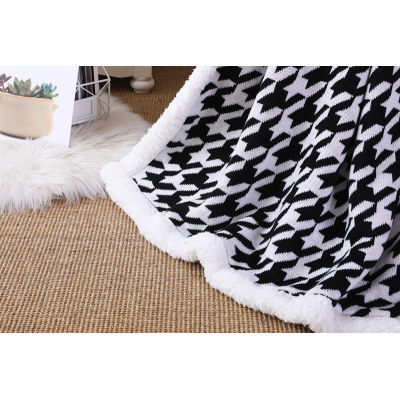ODM Chunky Knit Throw Blanket Wholesale Cozy Warm Soft Black And White