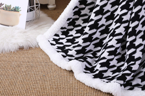 ODM Chunky Knit Throw Одеяло оптом уютное теплое мягкое черное и белое