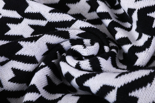 ODM Chunky Knit Throw Одеяло оптом уютное теплое мягкое черное и белое
