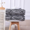 Wholesale Premium zebra-stripe Sherpa Fleece Chunky Knitted Blanket warm knit double layer blanket