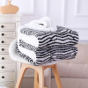 Wholesale Premium zebra-stripe Sherpa Fleece Chunky Knitted Blanket warm knit double layer blanket