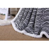 Wholesale Premium zebra-stripe Sherpa Fleece Chunky Knitted Blanket warm knit double layer blanket