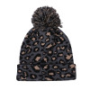 OEM dames tricoté motif léopard chapeaux anti-boulochage en gros