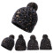 Custom lady fashion knitted leopard beanie wholesale kniting anti-pilling hats keep warm knitted cap