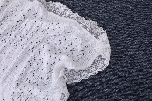 Großhandel Neugeborenen recycelbare Easy Knit Babydecke mit Spitze vom chinesischen Lieferanten