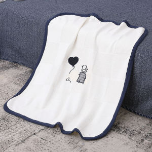 Wholesale Ultra Soft Knitted Organic Baby Blanket, Breathable Receiving Swaddle Blanket