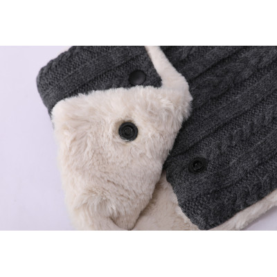 Wholesale Warm Fleece Lined Scarf recycle mens knitted scarf winter warm scarf from China factory