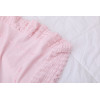Venta al por mayor hecha punto chal orgánico de la manta del bebé rosado de la manta del bebé con el cordón