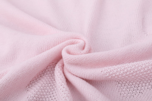 Rosa Baby-Bio-Decke Schal gestrickt Baby-Decke Großhandel mit Spitze