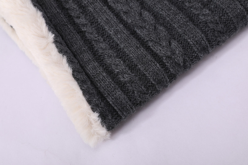 OEM wholesale Warm Fleece Lined Scarf recycle mens knitted scarf winter warm scarf from China factory