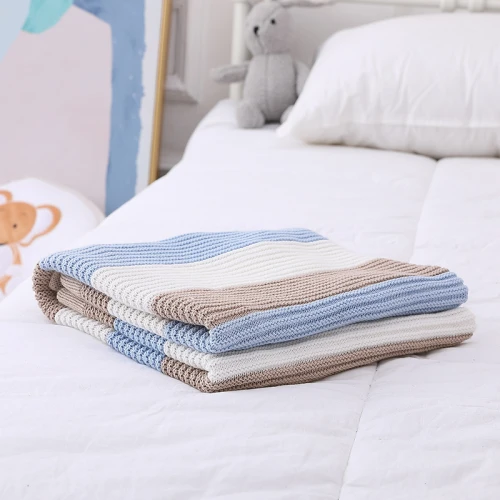Manta orgánica tejida para bebé Swaddle Wrap Cálidas mantas de cochecito al por mayor para recién nacidos o bebés